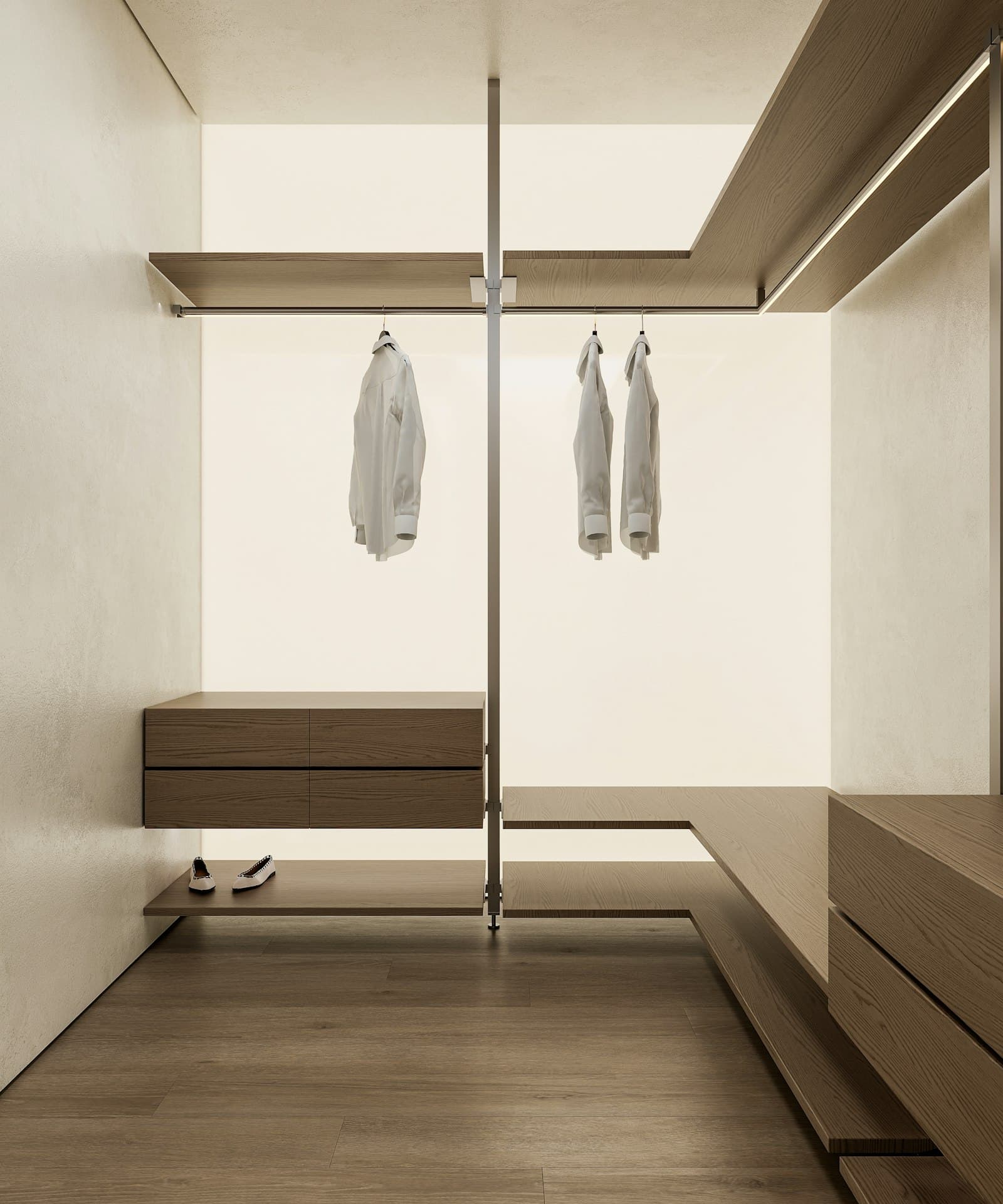 Placard Nogal, 3 puertas · interior organizado